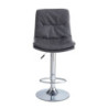 Sgabello Paco ecopelle grigio e gamba metallo inox moderno