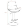 Sgabello Paco ecopelle tortora e gamba metallo inox moderno