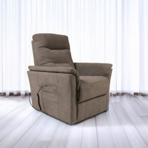 Poltrona alza persona Alessia 2 motori roller bar tessuto tortora