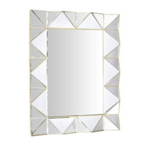 Specchio da parete cornice specchiata bordino oro elegante