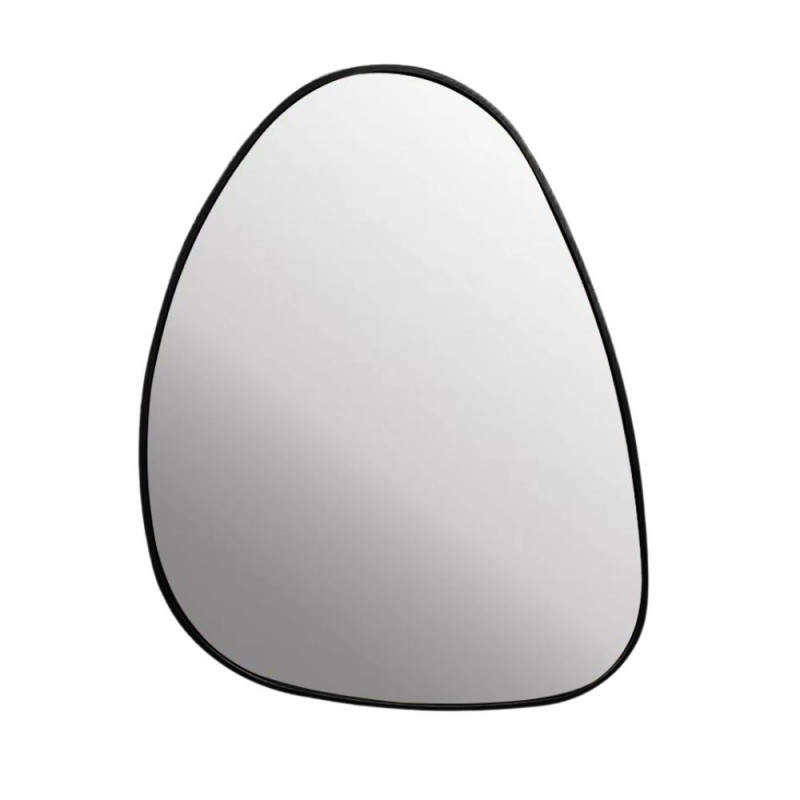 Specchio asimmetrico da parete con cornice nera moderno