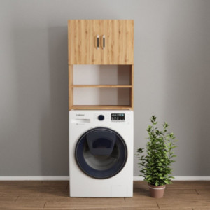 Mobile coprilavatrice Marsiglia rovere con ante e ripiani