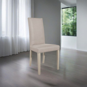 Set 2 sedie Nancy tessuto tortora struttura in tinta moderne