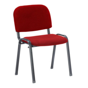 Set 2 sedie da ufficio metallo nero tessuto rosso moderne