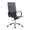 Poltrona per ufficio CR552H PVC nero base cromata moderna