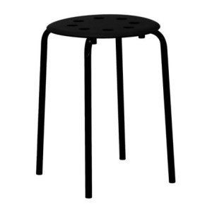 Sgabello metallo H2008 nero gambe nere moderno e resistente