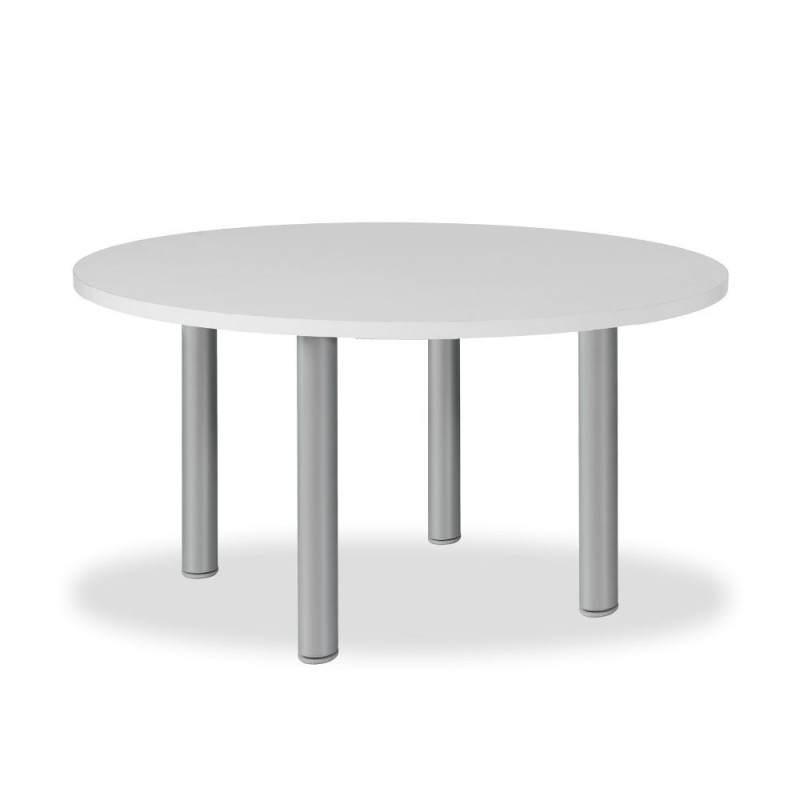 Tavolo tondo Manila 120x120 cm bianco gambe acciaio alluminio
