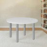 Tavolo tondo Manila 90x90 cm bianco gambe acciaio alluminio