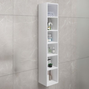 Pensile 30x180 senza anta bianco frassinato salvaspazio bagno