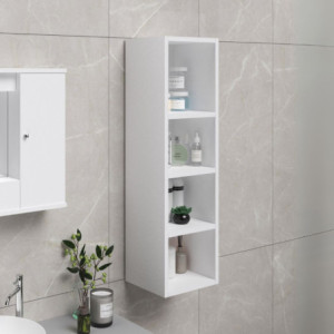 Pensile 30x120 senza anta bianco frassinato salvaspazio bagno