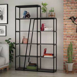 Libreria Pal antracite 110x29x178 cm moderna e versatile