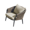 Salottino da esterno Simo antracite tortora cuscini beige moderno