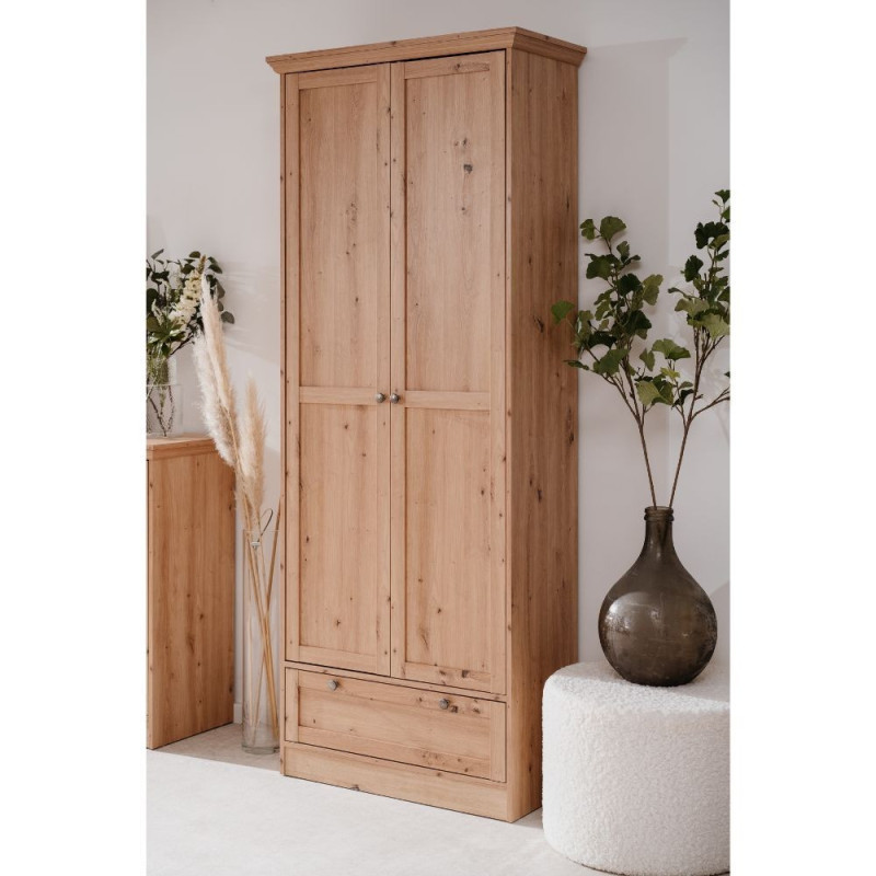 Armadio Timber 40A rovere anticato 2 ante 1 cassetto elegante
