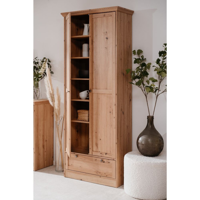 Armadio Timber 40A rovere anticato 2 ante 1 cassetto elegante