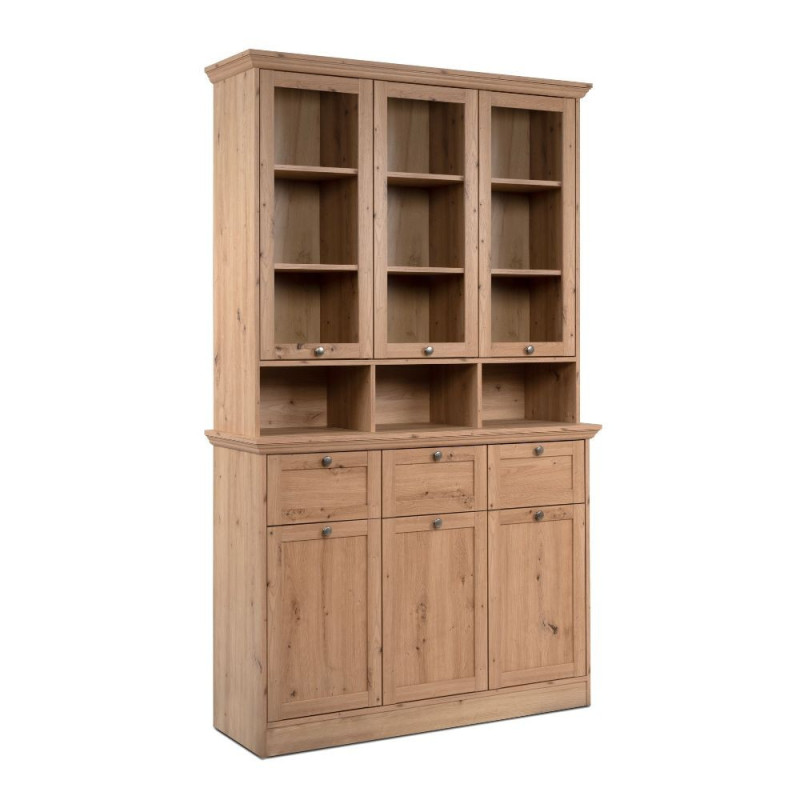Credenza con vetrina Timber 54A rovere anticato elegante living