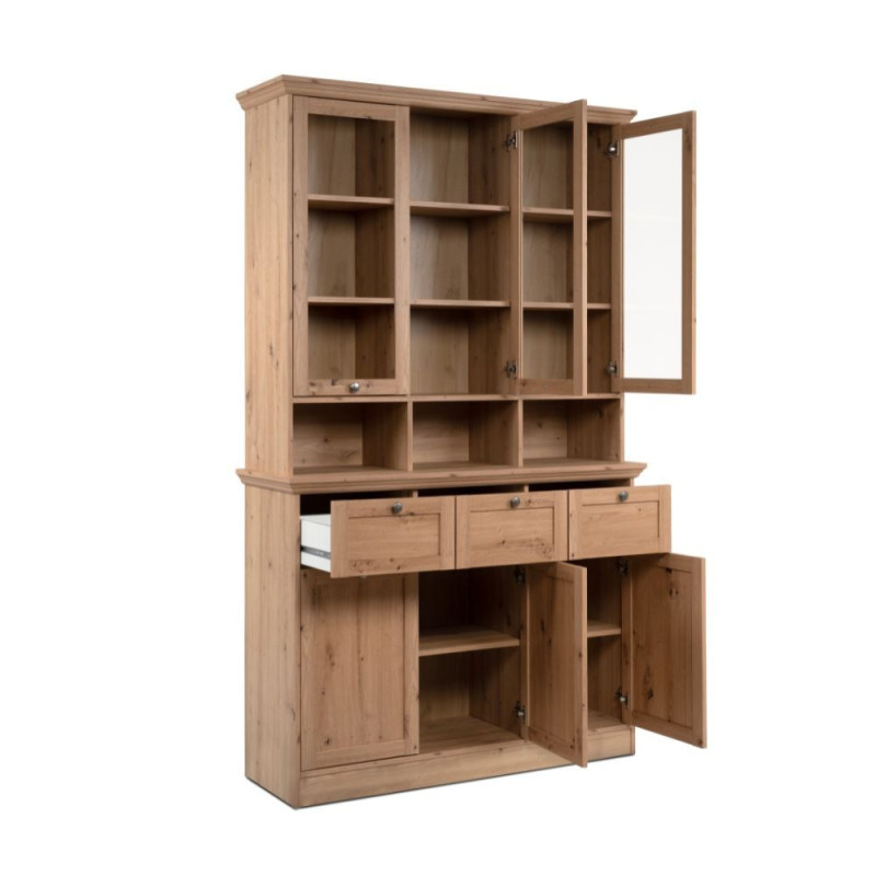 Credenza con vetrina Timber 54A rovere anticato elegante living