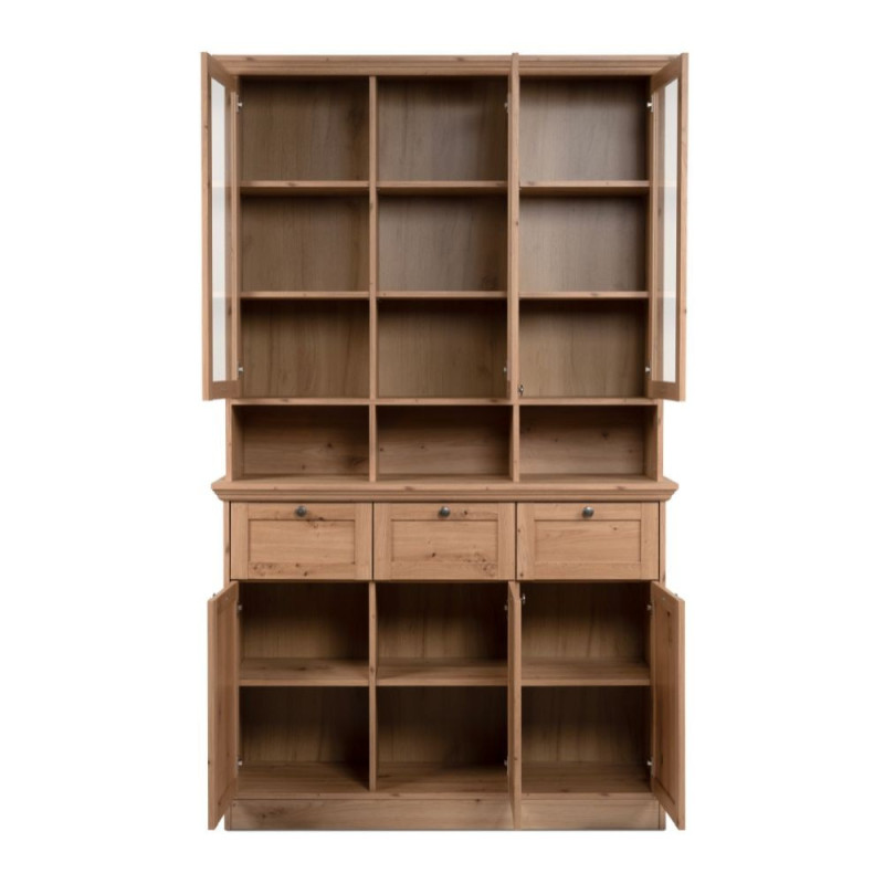 Credenza con vetrina Timber 54A rovere anticato elegante living