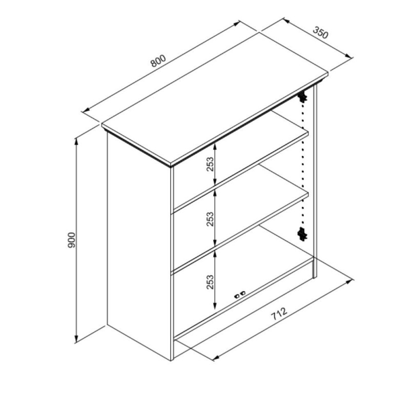 Credenza Timber 01A 2 ante rovere anticato moderna e capiente