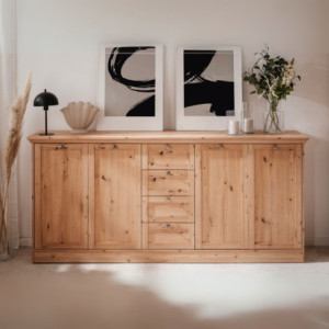 Credenza Timber 51A 4 ante 4 cassetti rovere anticato moderna