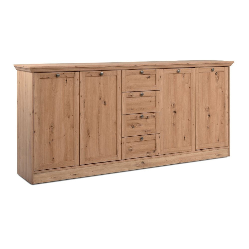 Credenza Timber 51A 4 ante 4 cassetti rovere anticato moderna
