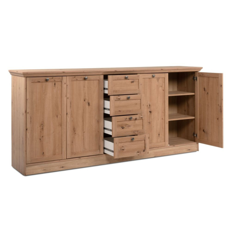 Credenza Timber 51A 4 ante 4 cassetti rovere anticato moderna