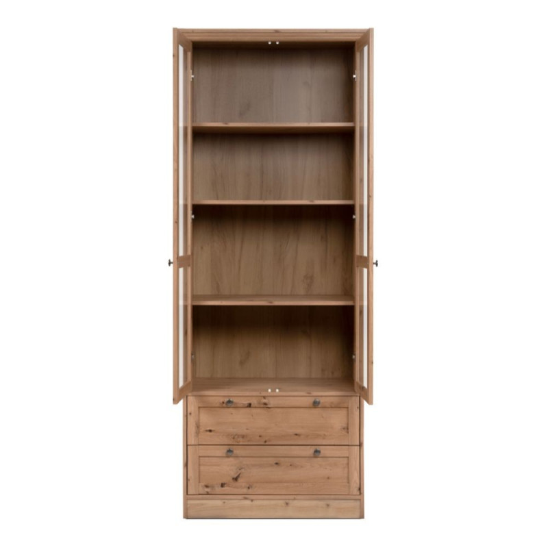 Vetrina Timber 52A 2 ante 2 cassetti rovere anticato elegante
