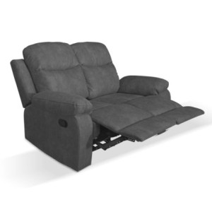 Zoom Divano Chicago 2 posti reclinabile in tessuto Ranger 11 grigio scuro