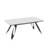 Tavolo allungabile Merkur top bianco frassinato gambe nere moderno
