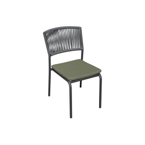 Sedia Modena Set B Alluminio Antracite E Corda Verde Moia