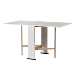 Tavolo pieghevole salvaspazio Mati 74x136 bianco frassinato