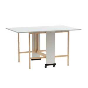 Tavolo salvaspazio Trio pieghevole 140x90x78 bianco frassinato