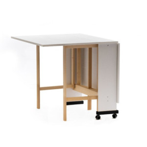 Zoom Tavolo salvaspazio Trio pieghevole 140x90x78 cm colore bianco frassinato