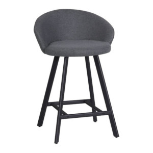 Zoom Sgabello Saki in tessuto Nordic 15 grigio con gambe nere