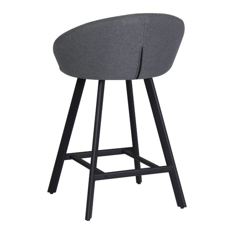 Sgabello Saki tessuto grigio gambe nere moderno e confortevole