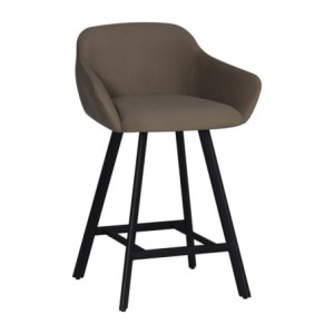 Zoom Sgabello Mey in tessuto Anka 06 tortora con gambe in metallo nere