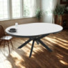 Tavolo allungabile Meli piano bianco lucido gambe nere moderno