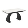 Tavolo allungabile Libra ceramica marmo bianco gambe nere moderno