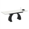 Tavolo allungabile Libra ceramica marmo bianco gambe nere moderno