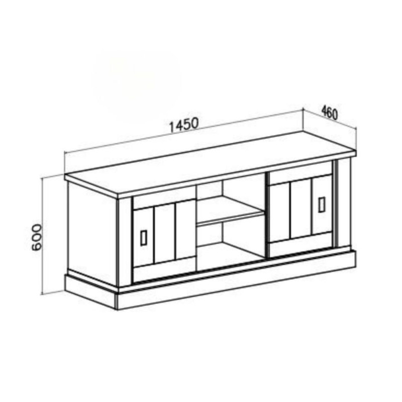 Porta TV Anthony III 2 ante scorrevoli rovere wotan shabby
