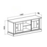 Porta TV Anthony III 2 ante scorrevoli rovere wotan shabby