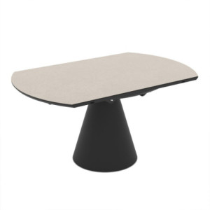 Zoom Tavolo allungabile Yandan con piano colore cashemere con gamba nera