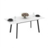 Tavolo allungabile Lini piano bianco frassinato gambe metallo nero