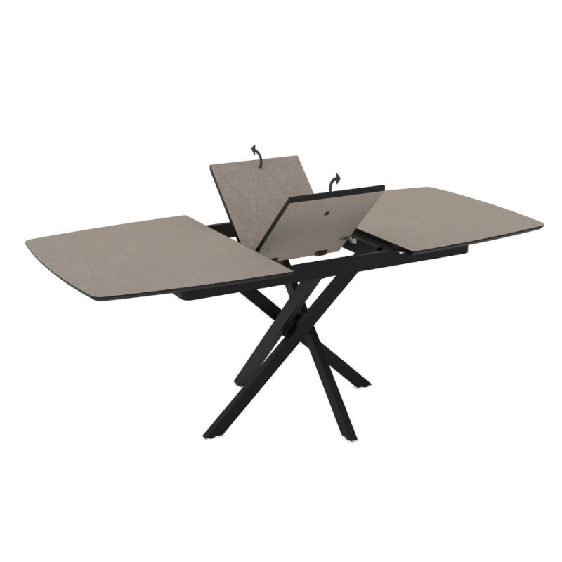 Tavolo allungabile Filis grigio tortora gambe metallo nero moderno
