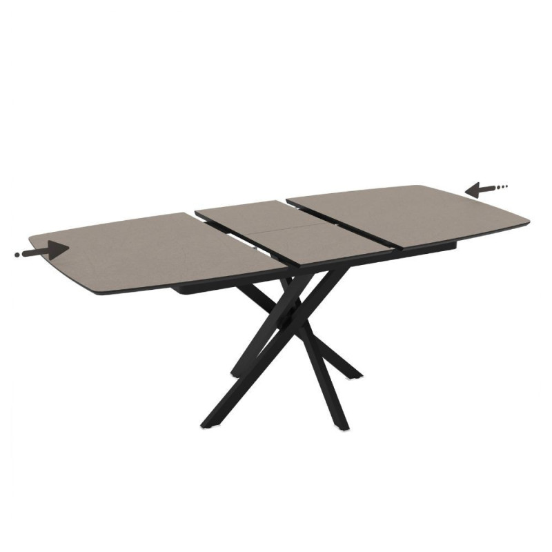 Tavolo allungabile Filis grigio tortora gambe metallo nero moderno