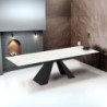 Tavolo allungabile Monza top ceramica marmo bianco gambe nere