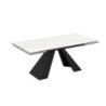 Tavolo allungabile Monza top ceramica marmo bianco gambe nere