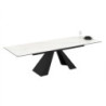 Tavolo allungabile Monza top ceramica marmo bianco gambe nere
