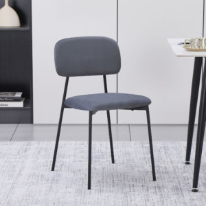 Set 4 sedie Shen vellutino grigio struttura metallo nero moderno