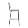Sgabello Juno tessuto grigio chiaro struttura metallo nero moderno