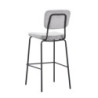 Sgabello Juno tessuto grigio chiaro struttura metallo nero moderno
